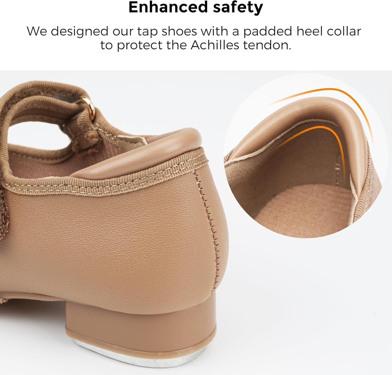 STELLE Girls Tap Shoes Boys Buckle PU Leather Dance Shoes(Toddler/Little Kid/Big Kid)(Tan)