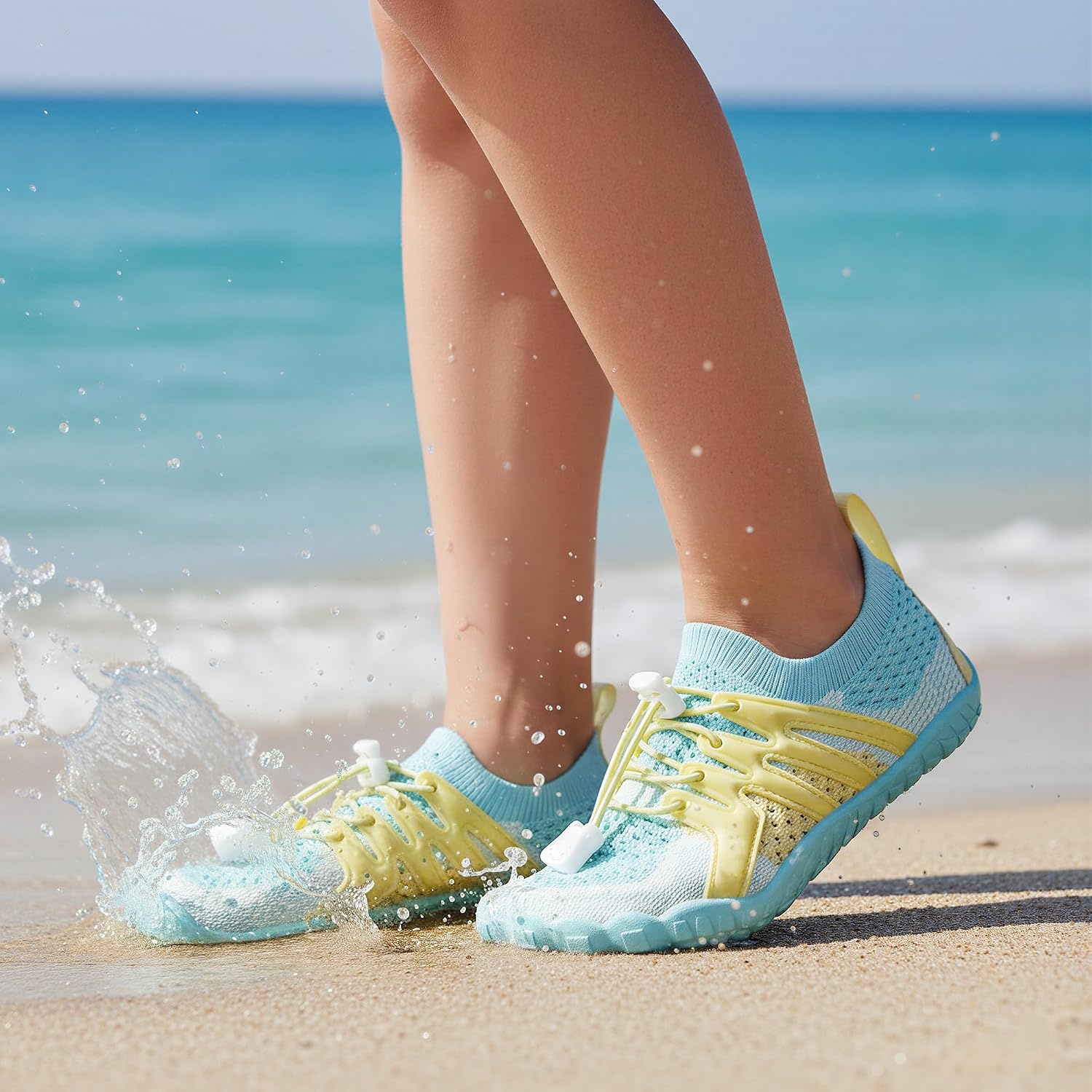 Stelle Water Shoes for Kids Adjustable Laces(Seafoam Pop)