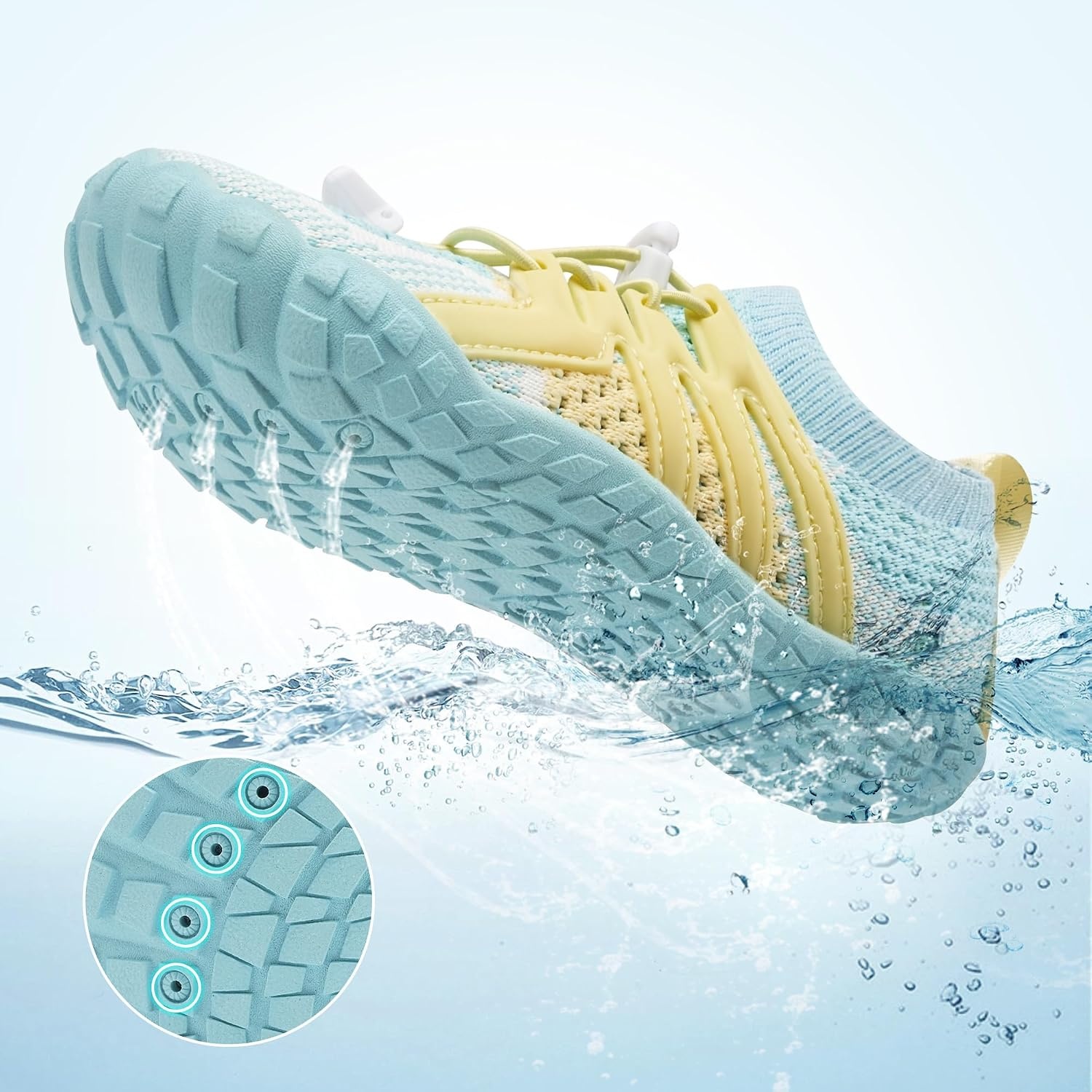 Stelle Water Shoes for Kids Adjustable Laces(Seafoam Pop)
