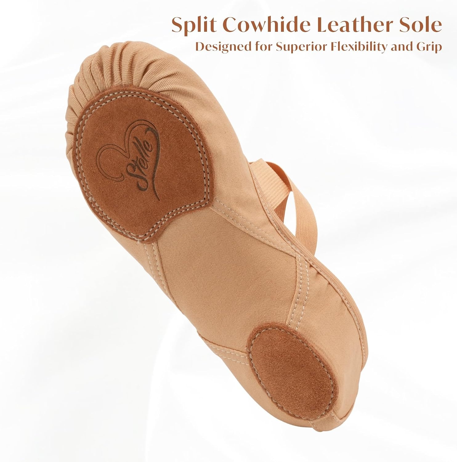 Stelle Ballet Shoes Women Highly Stretch Canvas Dance Slippers Ballet Flats | Ballet shoes for women, Split suede outsole, Non-Slip, Breathable cotton lining, Elastic cross straps, Yoga, Ballet training(Tan)