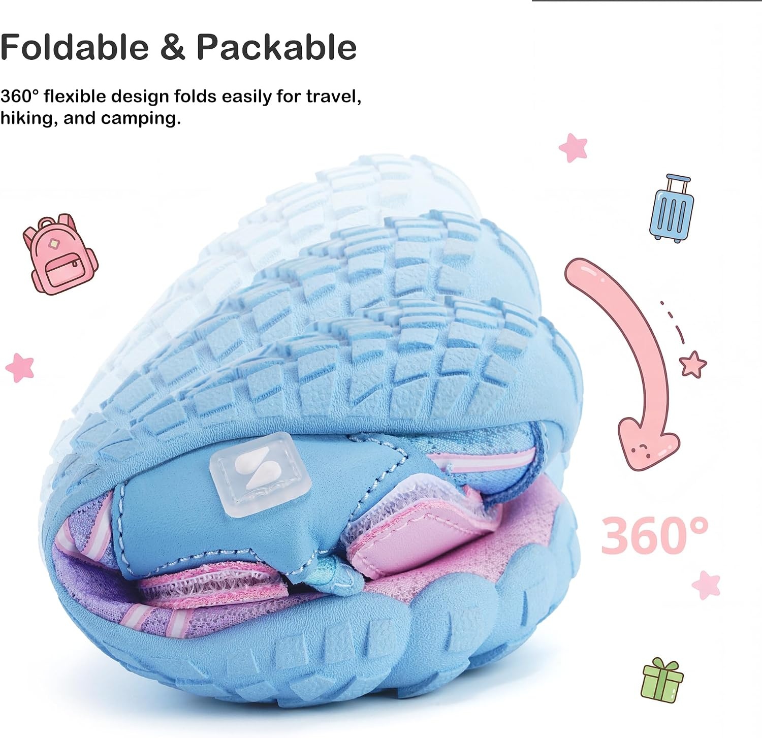 Stelle Kids Water Shoes for Girls Boys Swim Beach Hiking Pool Shoes Quick Dry Barefoots for Toddler/Little/Big Kids(Mermaid Ombre)
