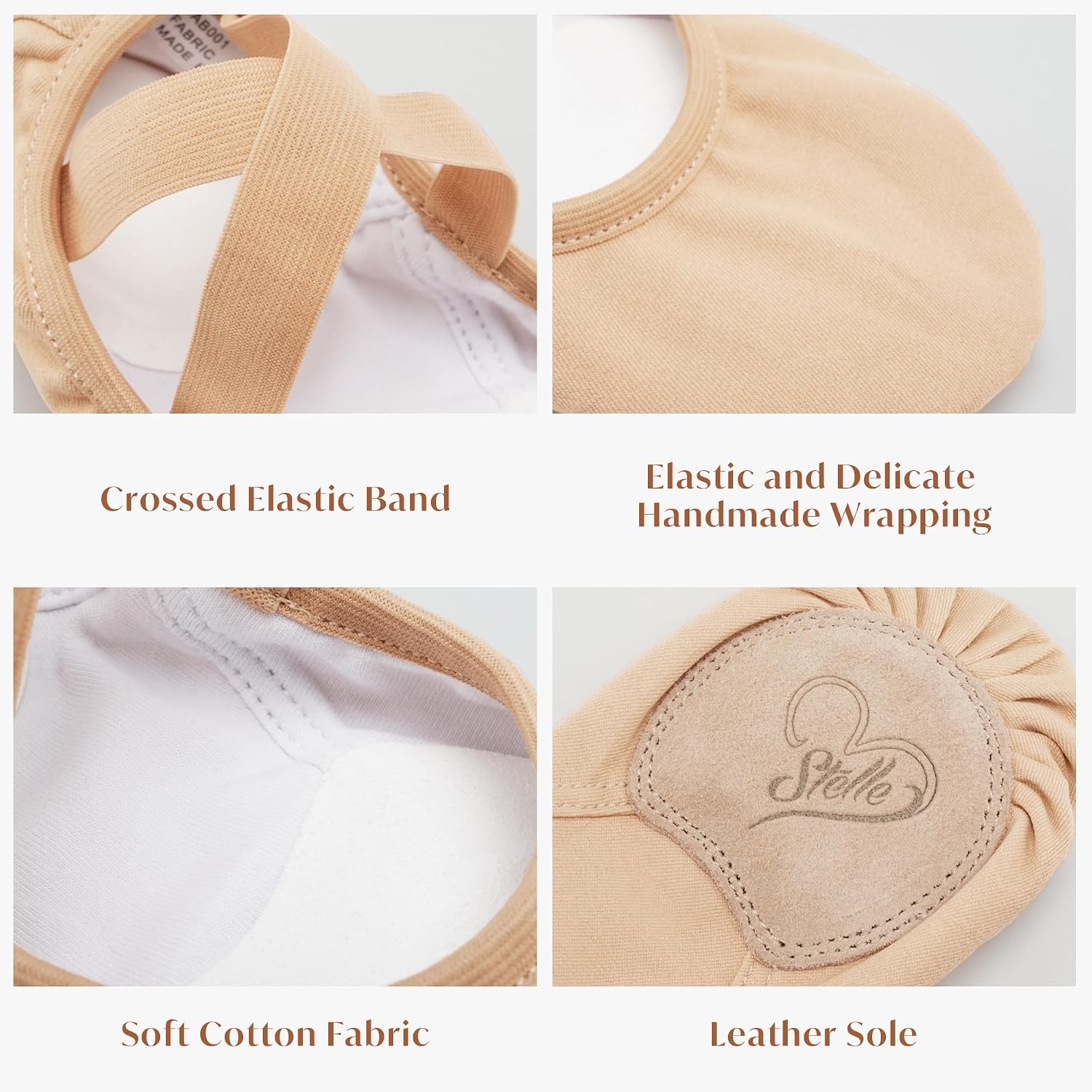 Stelle Ballet Shoes Women Highly Stretch Canvas Dance Slippers Ballet Flats | Ballet shoes for women, Split suede outsole, Non-Slip, Breathable cotton lining, Elastic cross straps, Yoga, Ballet training(Sand)