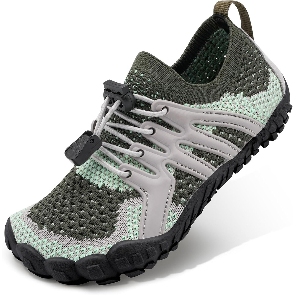 Stelle Water Shoes for Kids Adjustable Laces | Quick Dry Barefoot Non-Slip Shoes with a Roomy Toe Box for Boys and Girls,Beach,Hiking,Toddler to Big Kid(Grey)