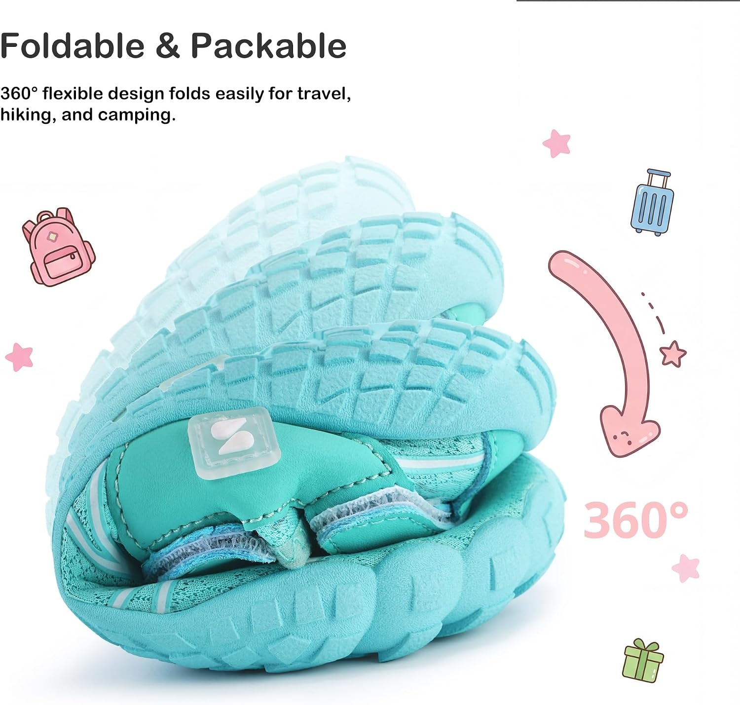Stelle Water Shoes for Kids Wide Toe Box Barefoot(Aqua)