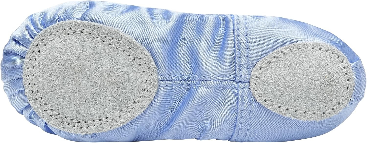 Stelle Ballet Shoes for Girls Satin Ballerina Shoes Ribbons Elastic Straps(Pale Blue(no Ribbon))