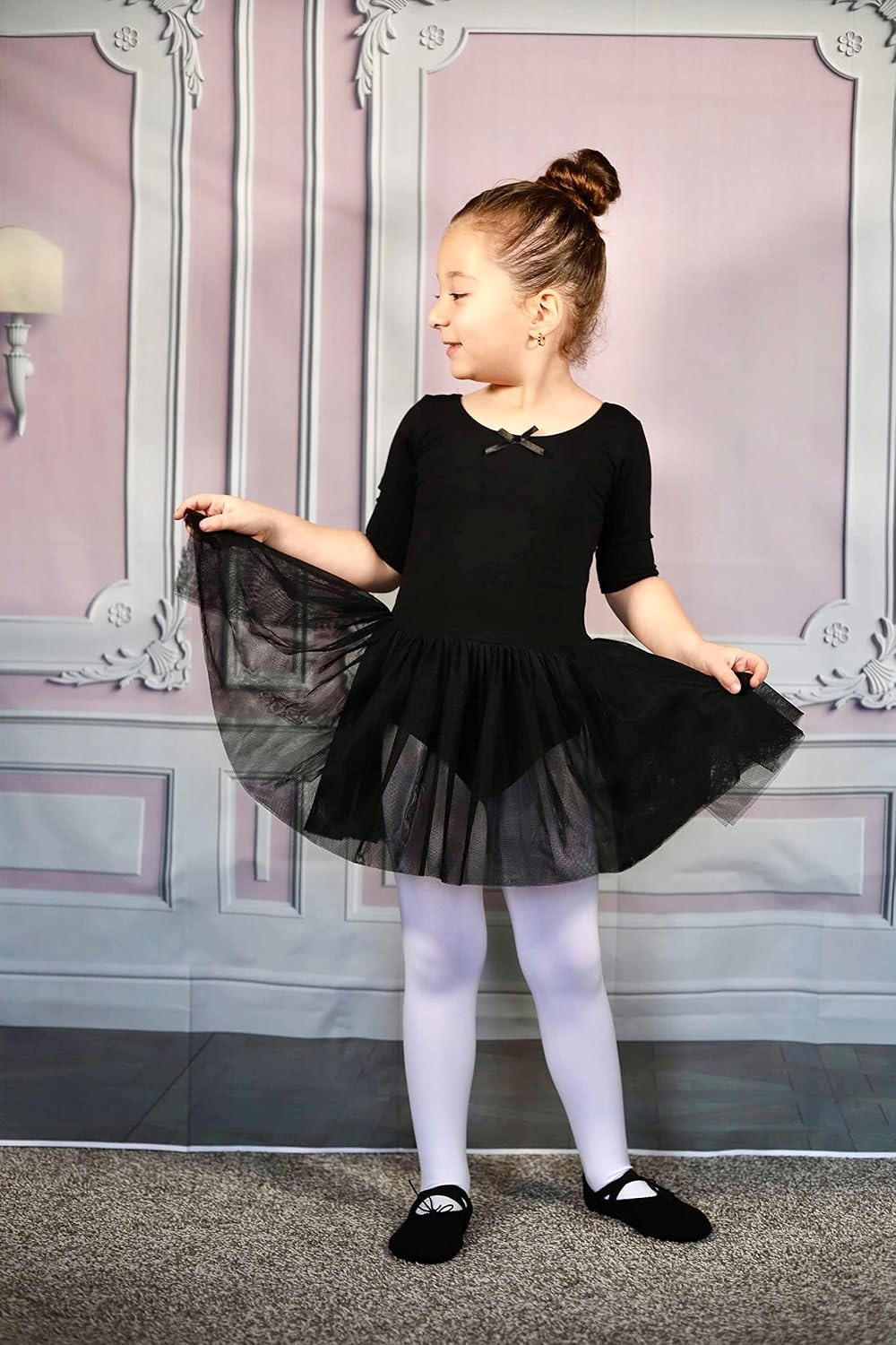 Stelle Girls Ballet Dance Tights Footed for Toddler Kid School Class 2T-15Y(White)