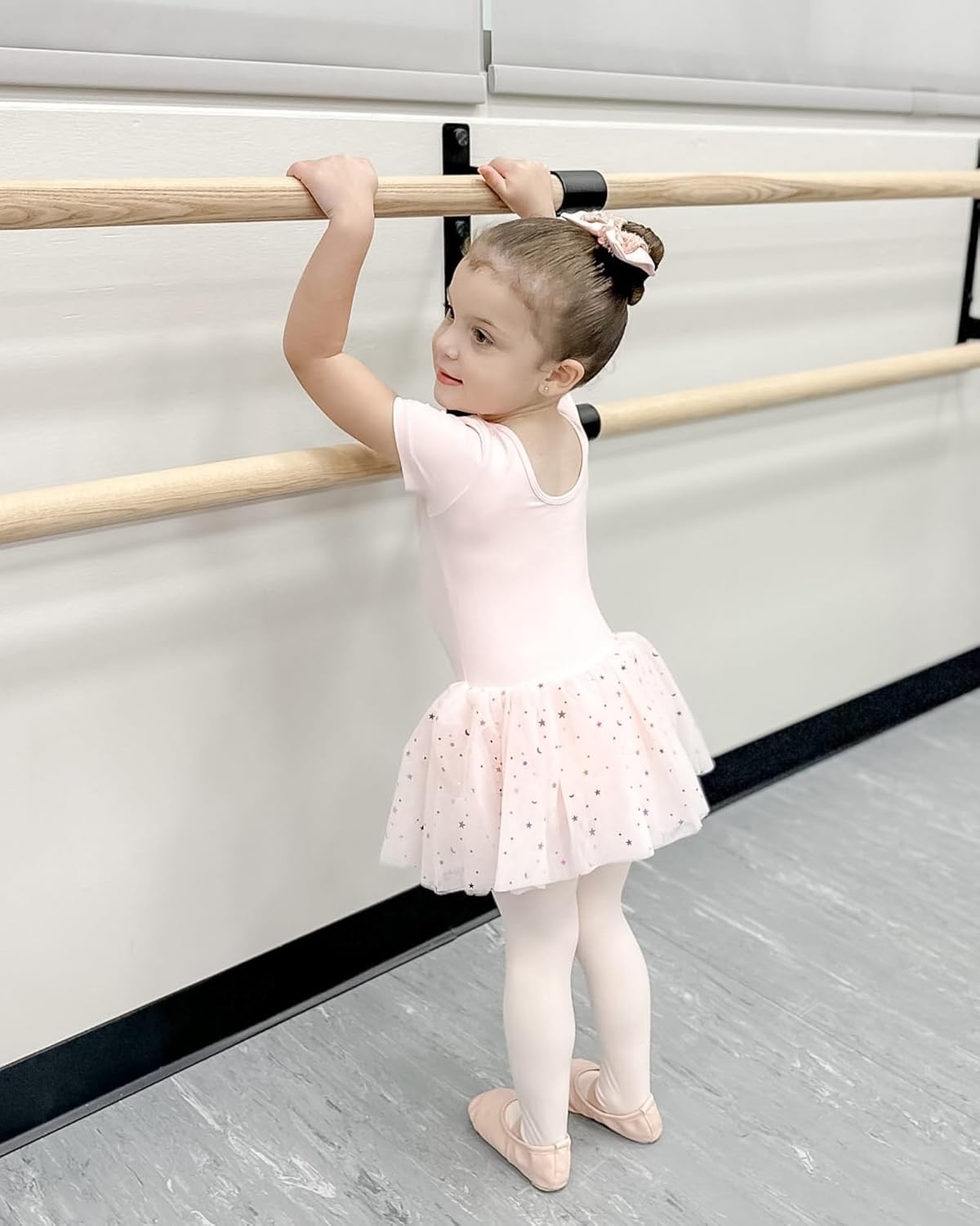 Stelle Girls Dance Leotards with Sequin Tutu Dress Ballet Leotards Gymnastic Ballerina Costume Toddler Ballet Outfit(Ballet Pink)