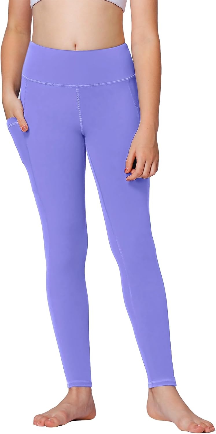 Stelle Girls Leggings with Pockets Kids Dance Yoga Running Athletic Pants(Periwinkle)