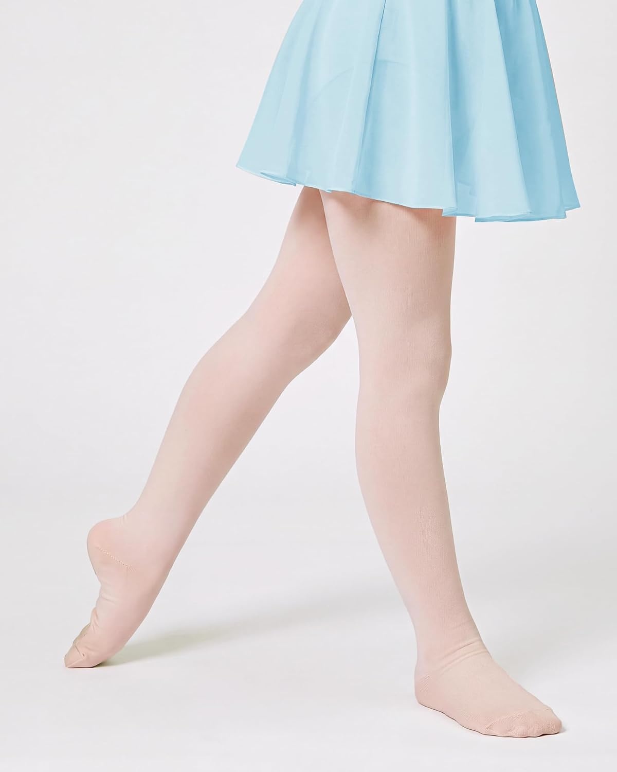 Stelle Girls Long Sleeve Leotard Dress with Footed Tights for Ballet/Dance(Blue)