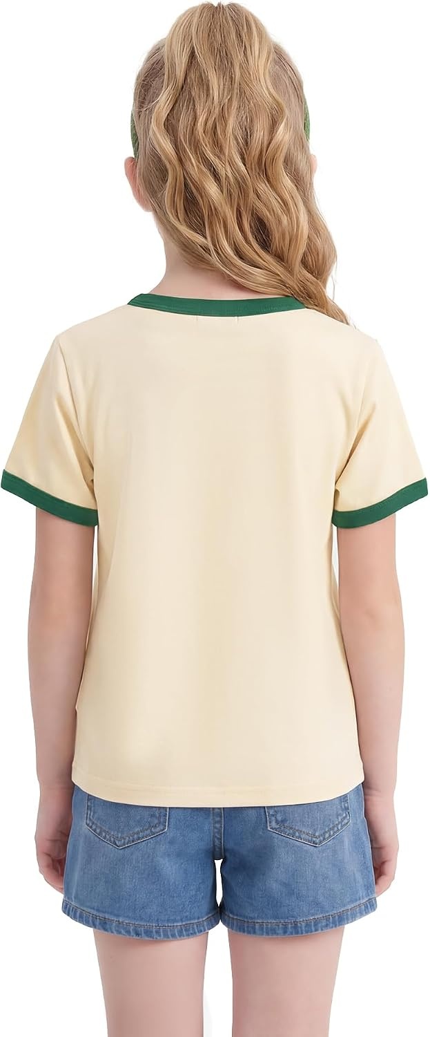 Stelle Girls Retro Graphic T Shirt Soft Stretch Crewneck for School | Lightweight, Breathable, Soft, Stretchy, Cherry graphic, Relaxed fit, School, Play, Sports, Everyday wear, Vintage style(Cherry|vanilla)