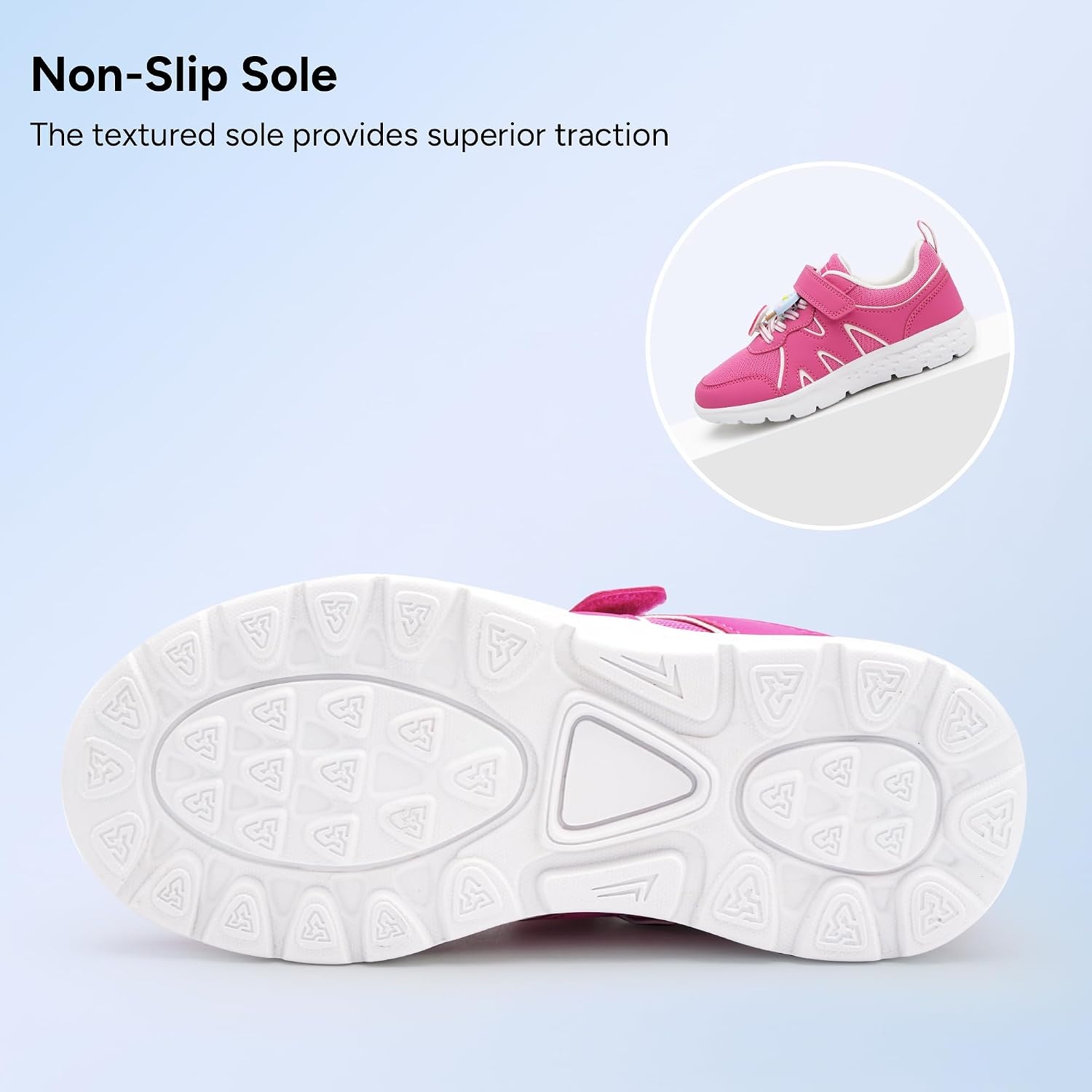 Stelle Tennis Shoes for Girls Kids Sneakers | Non-Slip Sole Lightweight Breathable Athletic Sports Running Shoes for Toddler/Little Kid/Big Kid(Fuchsia+charms)