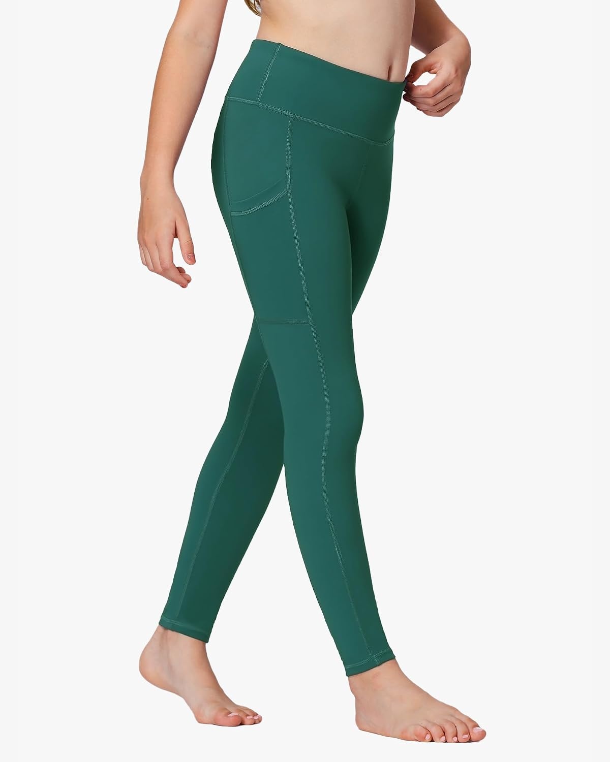 Stelle Girls Leggings with Pockets Kids Dance Yoga Running Athletic Pants(Teal)