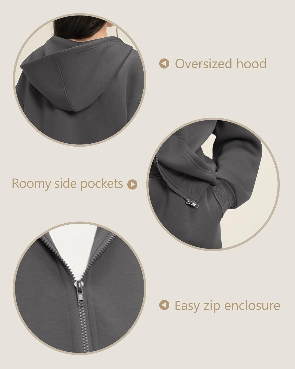 Stelle Girls 2 Piece Sweatsuit Zip Up Hoodies Joggers Tracksuit Sets 5-15Y | Fleece Lining,Thick Warm,Cozy,Hooded Jackets with Pockets,Full Zip Up Sweatshirts,Jogger with Pockets,Easy Pull On(Charcoal)