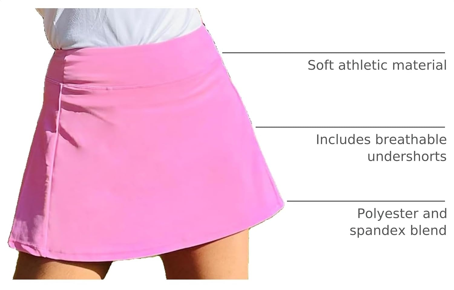 Stelle Tennis Skirts for Women Ruffle Athletic Golf Skorts with Pocket | High Waisted, Tummy Control, Built in Shorts, Athletic Skirt, Golf Skirt, Soft, Breathable, Workout, Pickleball(Cotton Candy)