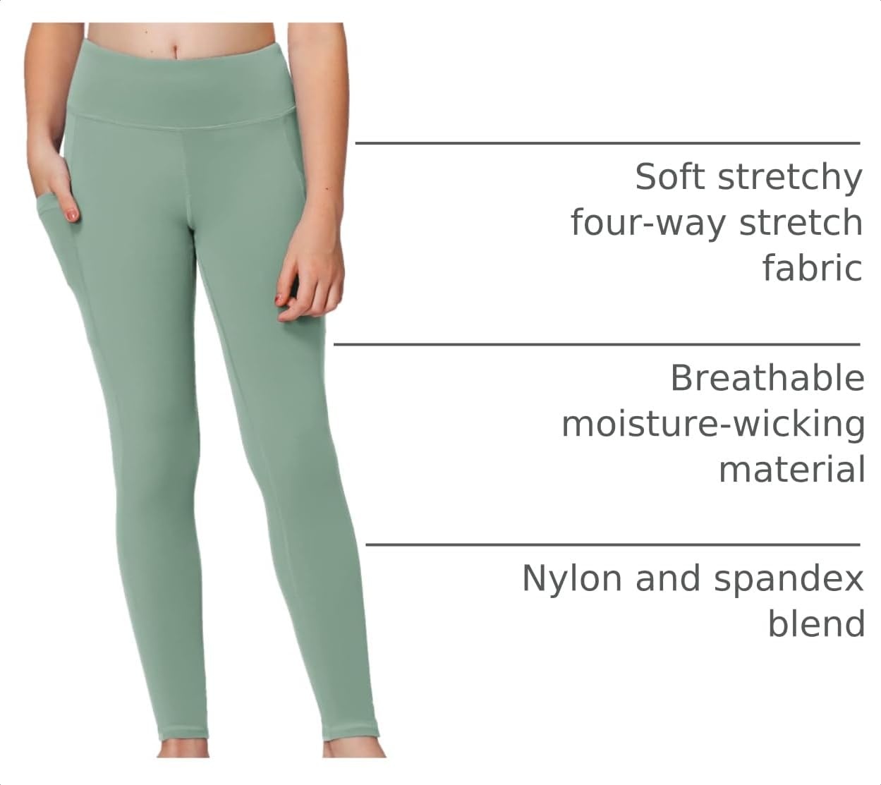 Stelle Girls Leggings with Pockets Kids Dance Yoga Running Athletic Pants(Jade Green)