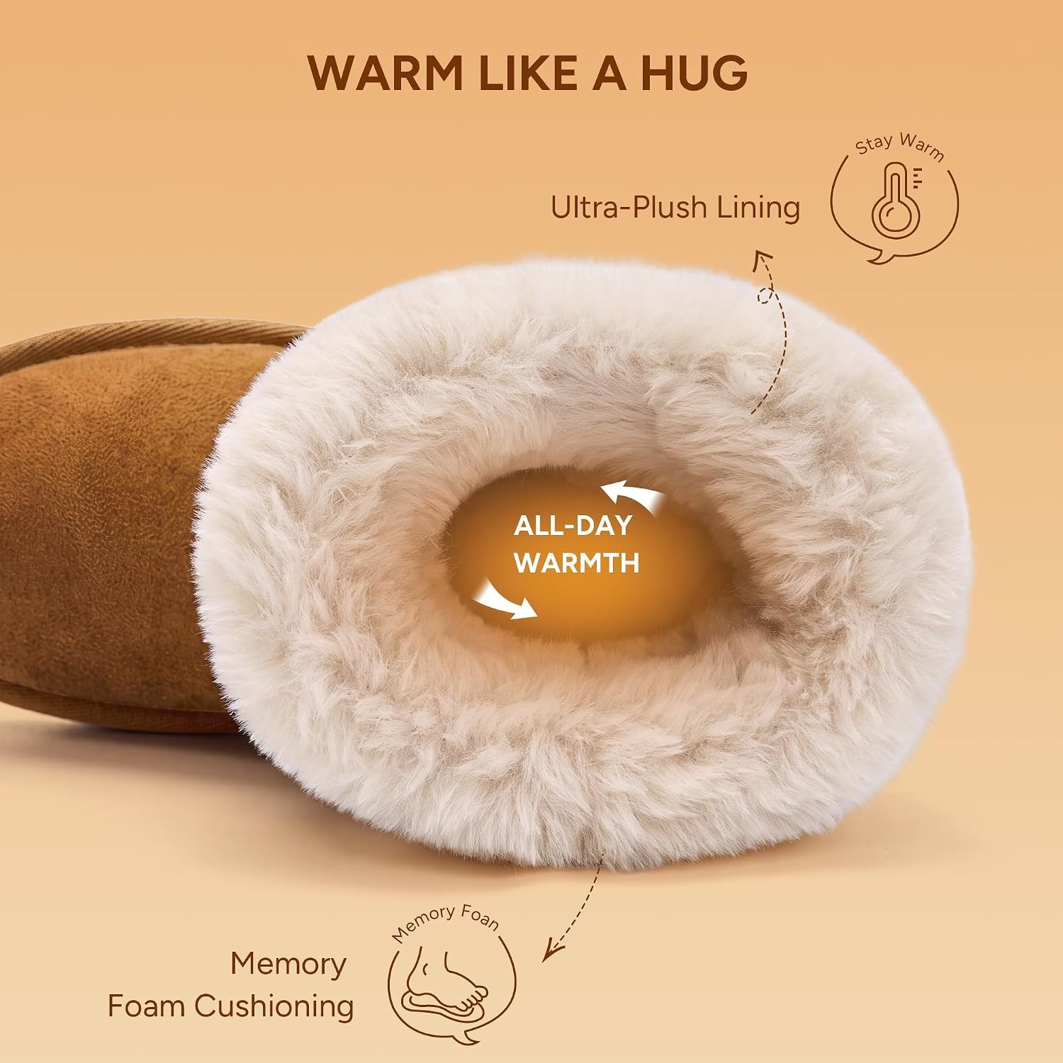 Stelle Girls Winter Boots Faux Fur Lined Fold-Down Collar(Chestnut)