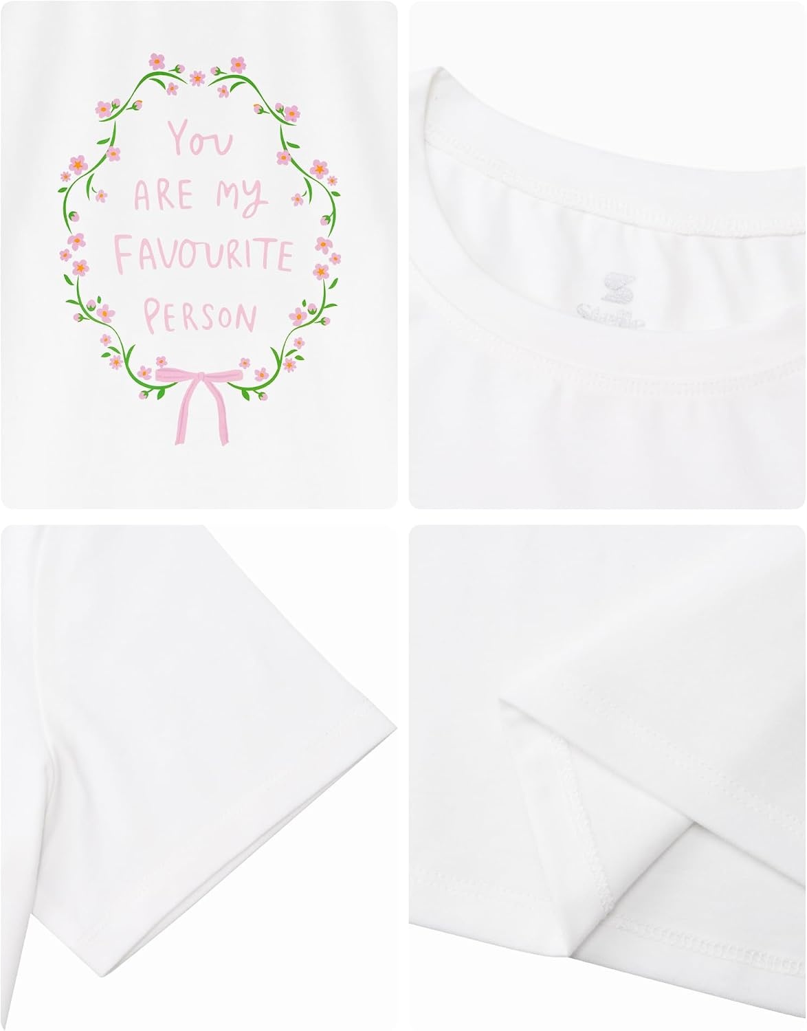 Stelle Girls T Shirts Graphic Tees Short Sleeve Tshirts Crewneck Cute Summer Casual Basic Tops for Kids Teen 4-15 Years(Pink Garland|white)