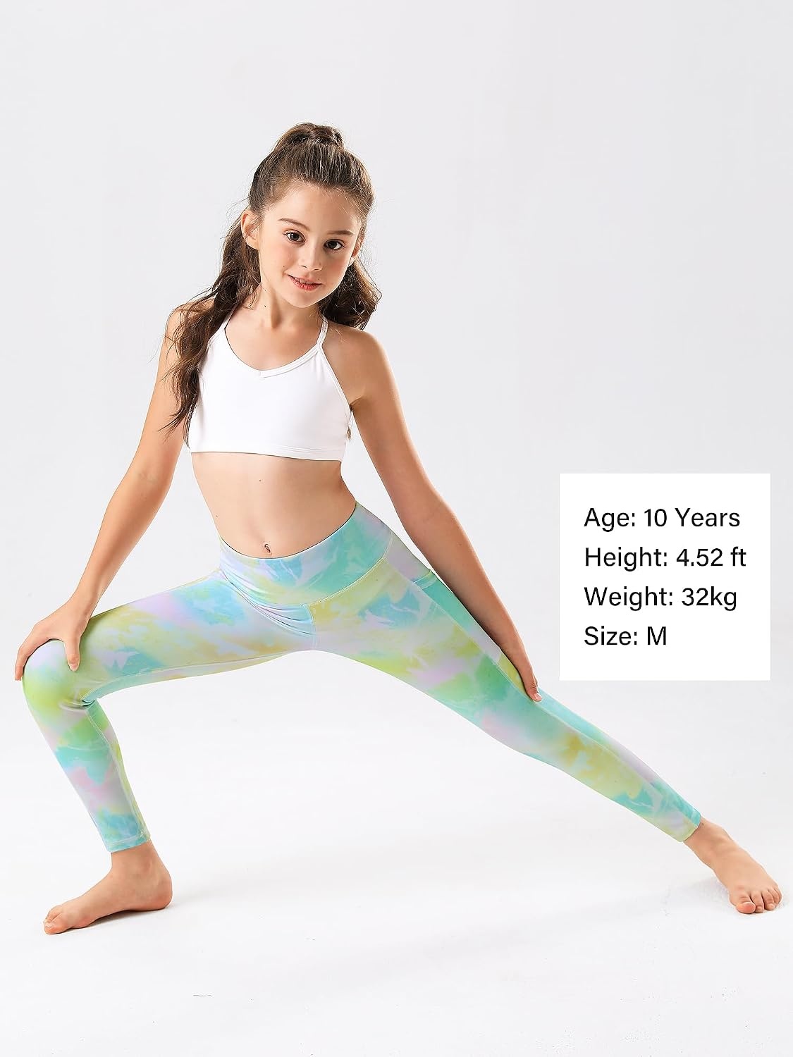 Stelle Girls Leggings with Pockets Kids Dance Yoga Running Athletic Pants(Spring Pastel)