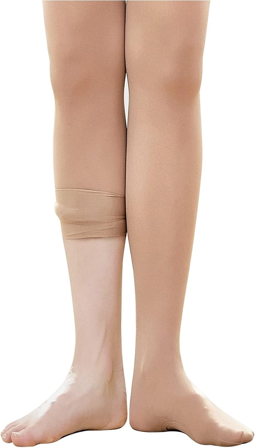 Stelle Girls’ Convertible & Transition Ballet Tights for Toddler Dance Kid(3-pack-tan)