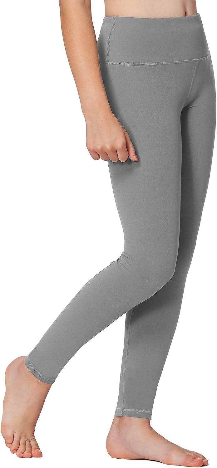 Stelle Girls Leggings with Hidden Pocket for Kids Dance Yoga Athletic Pants(Zinc Grey)