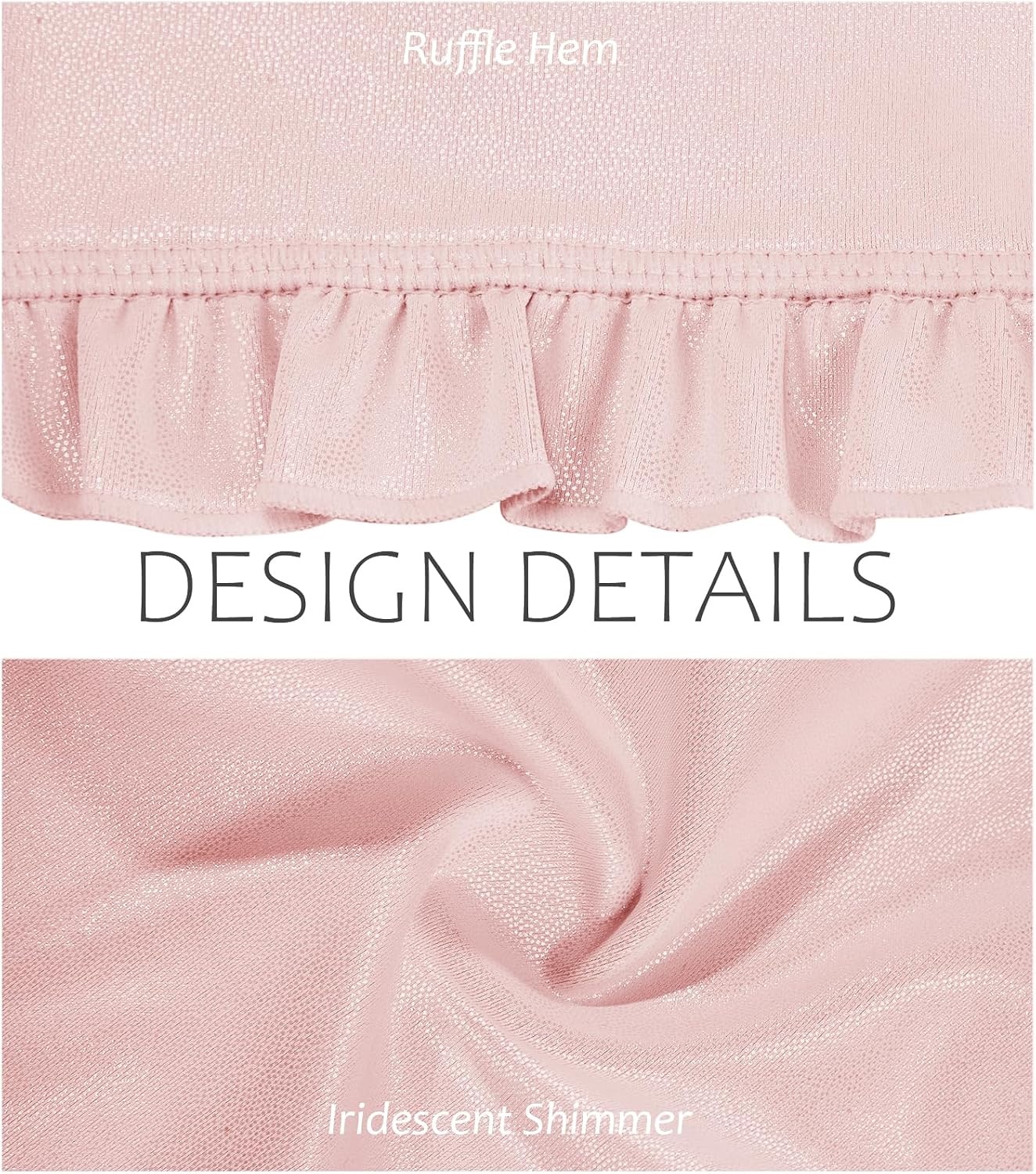 Stelle Girls Dance Shorts Metallic Gymnastics Ruffle Short 6-15 Years | Sparkly Shiny, Stretchy, Comfortable, Cheer, Dancewear, Athletic, Birthday Party, Kids, Youth, Volleyball(Pink)