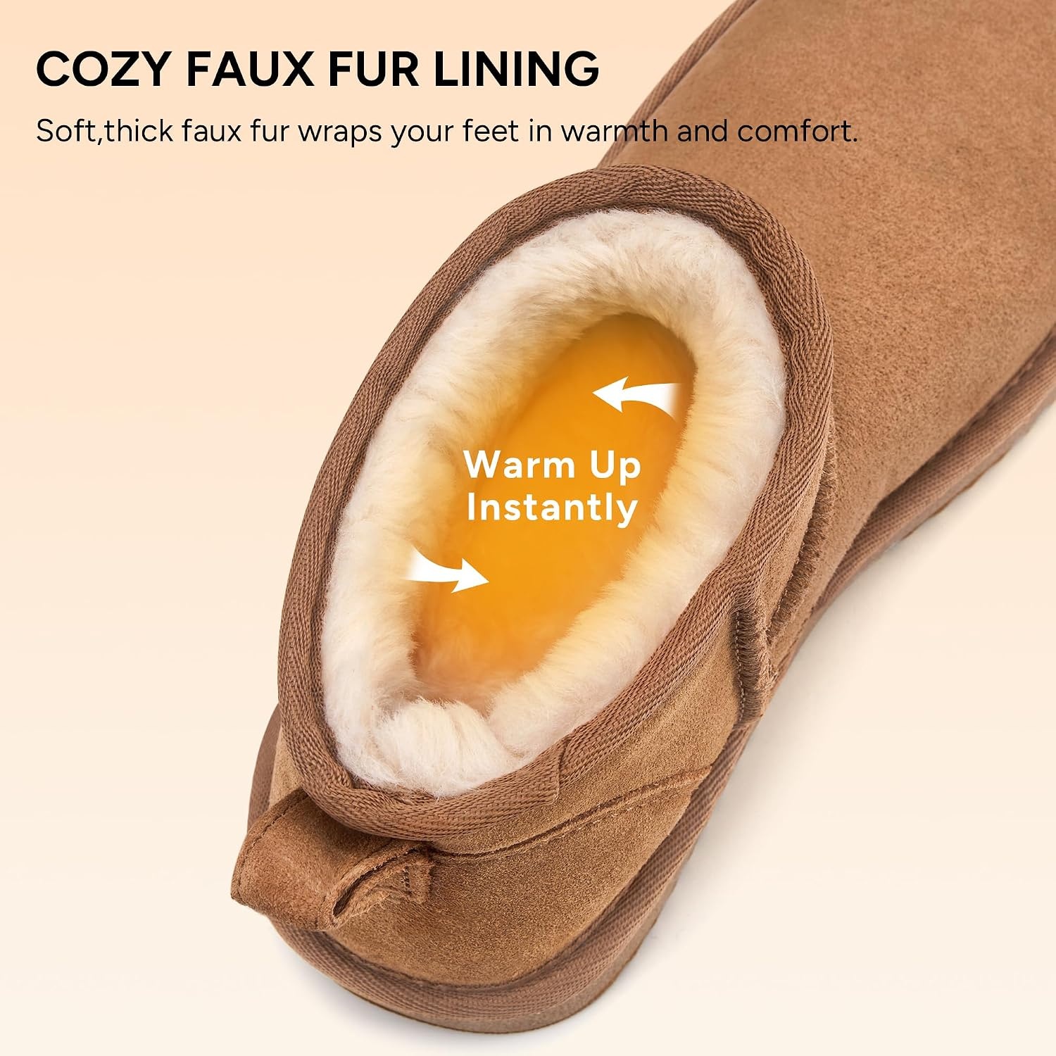 Stelle Winter Boots for Women Warm Ankle Snow Boots(Chestnut)
