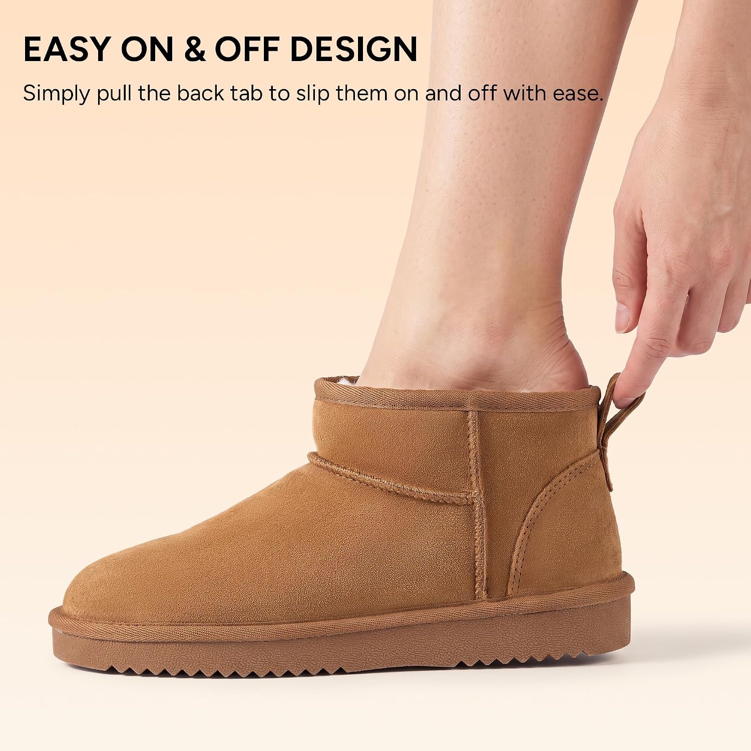Stelle Winter Boots for Women Warm Ankle Snow Boots(Chestnut)
