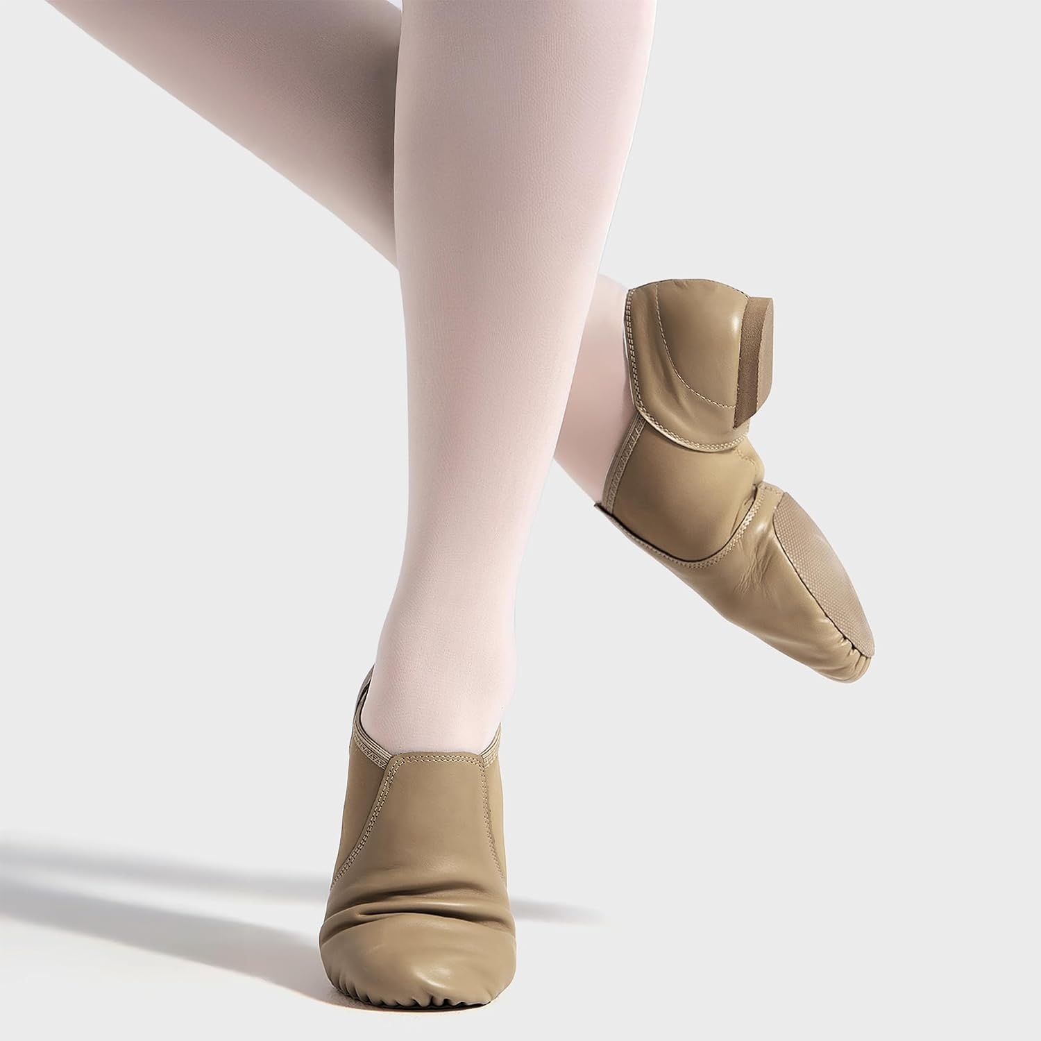 Stelle Jazz Shoes for Women Leather Dance Shoes Unisex | Genuine leather, Split sole design, Breathable comfort, Arch support, Non-slip outsole, Flexible movement(Latte)