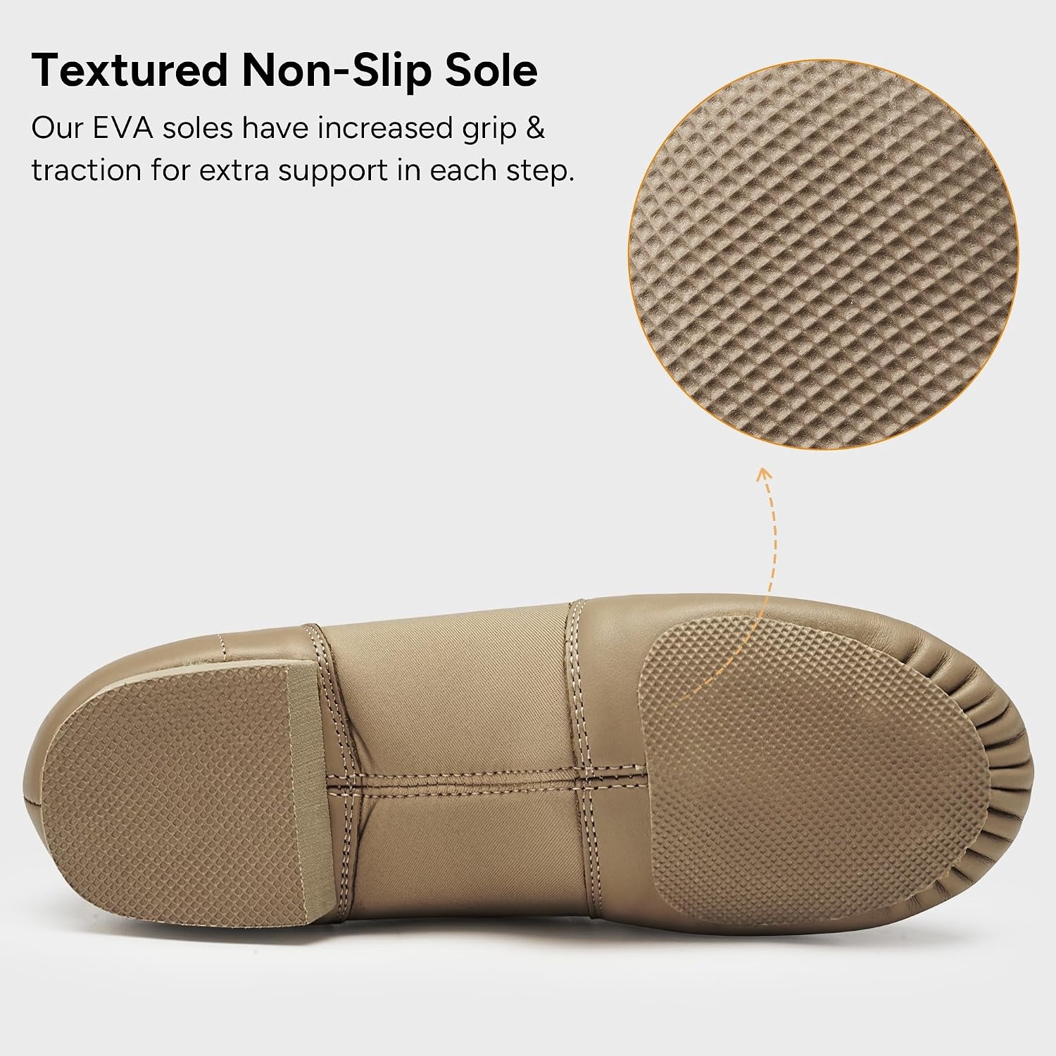 Stelle Jazz Shoes for Women Leather Dance Shoes Unisex | Genuine leather, Split sole design, Breathable comfort, Arch support, Non-slip outsole, Flexible movement(Latte)