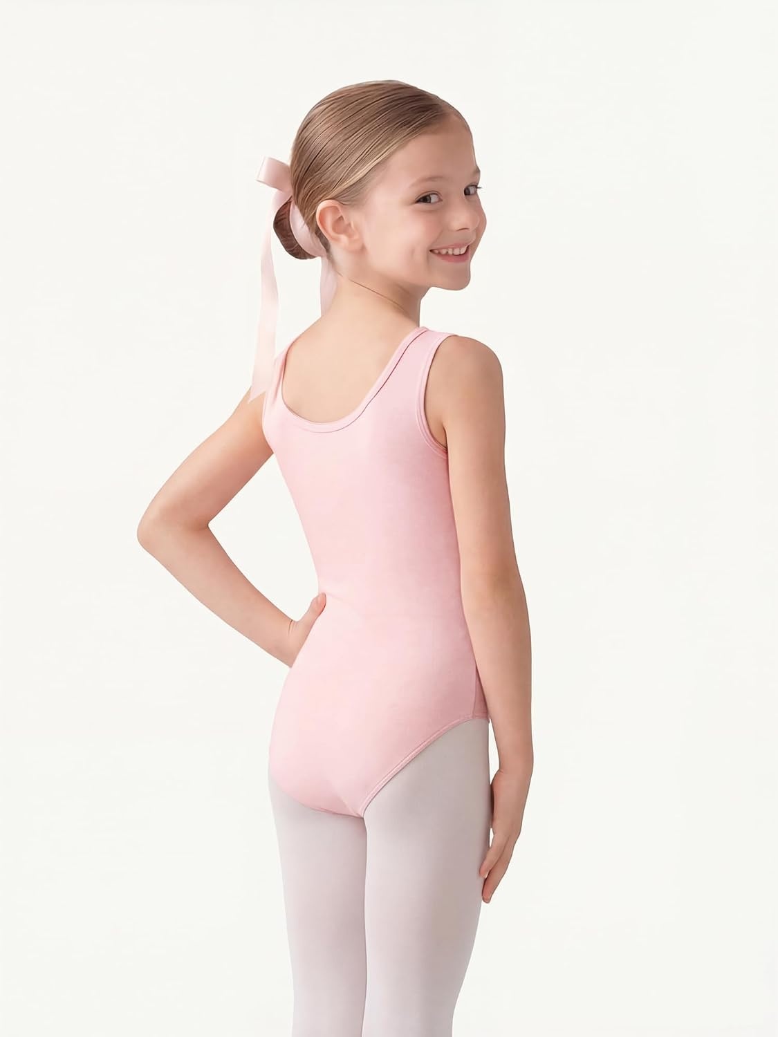 Stelle Leotards for Girls Sleeveless Scoop Neck Dance Ballet Tank Leotard Gymnastics Outfits(Ballet Pink)