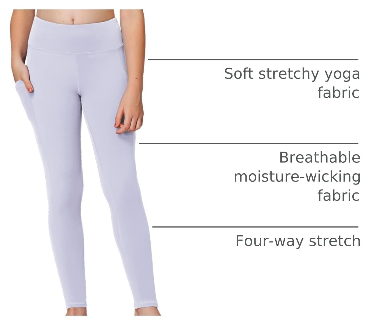 Stelle Girls Leggings with Pockets Kids Dance Yoga Running Athletic Pants(Lavender (2 Side Pocket))