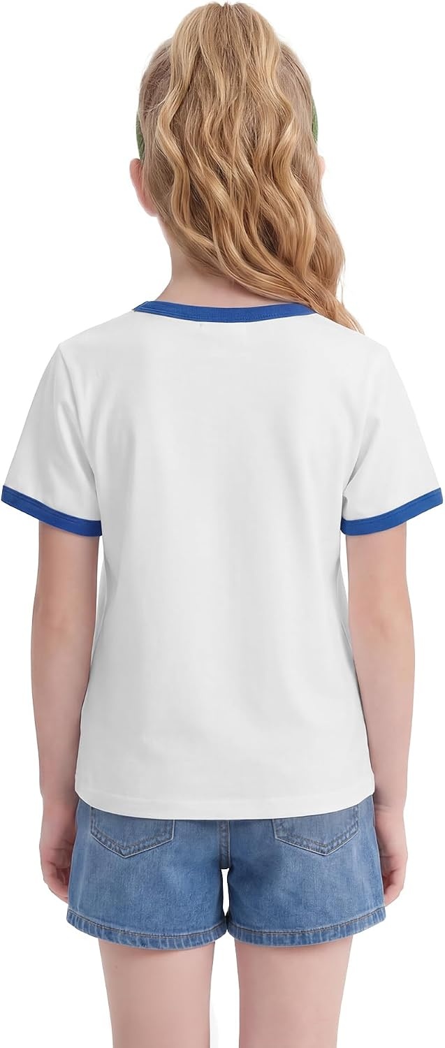 Stelle Girls Retro Graphic T Shirt Soft Stretch Crewneck for School | Lightweight, Breathable, Soft, Stretchy, Cherry graphic, Relaxed fit, School, Play, Sports, Everyday wear, Vintage style(Oj Summer|white)