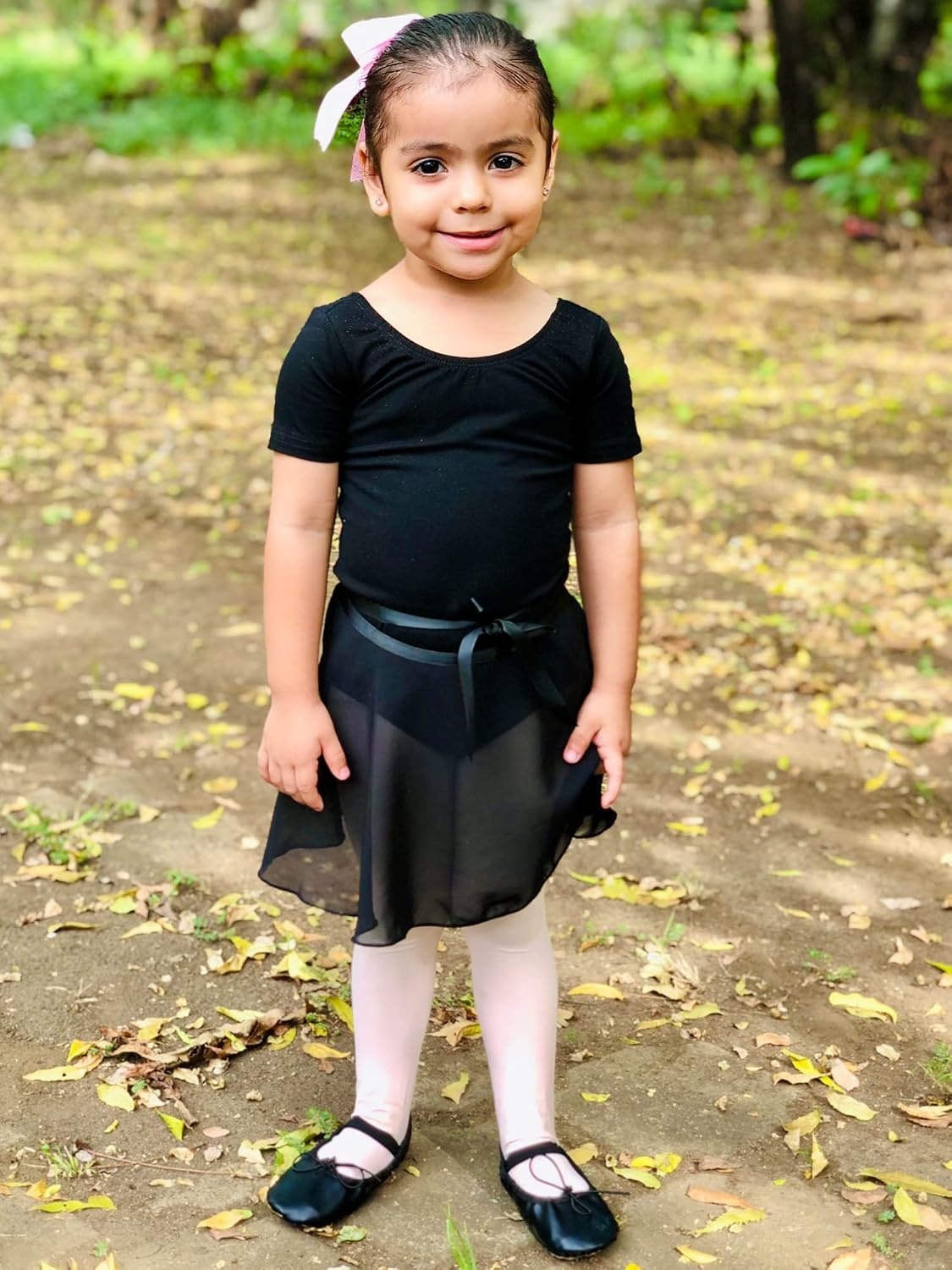Stelle Ballet Leotards for Girls Toddler Dance Dress Outfit Combo with Skirt and Tights (Toddler/Little Kid/Big Kid)(1-black)