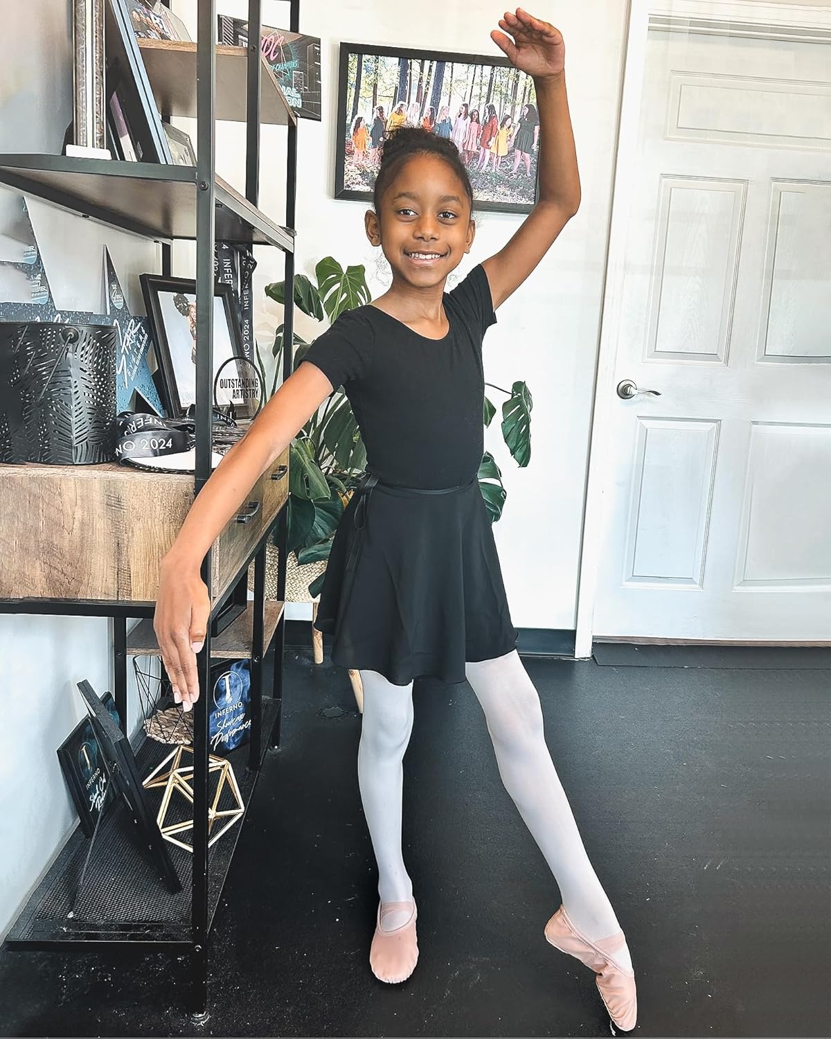 Stelle Ballet Leotards for Girls Toddler Dance Dress Outfit Combo with Skirt and Tights (Toddler/Little Kid/Big Kid)(1-black)