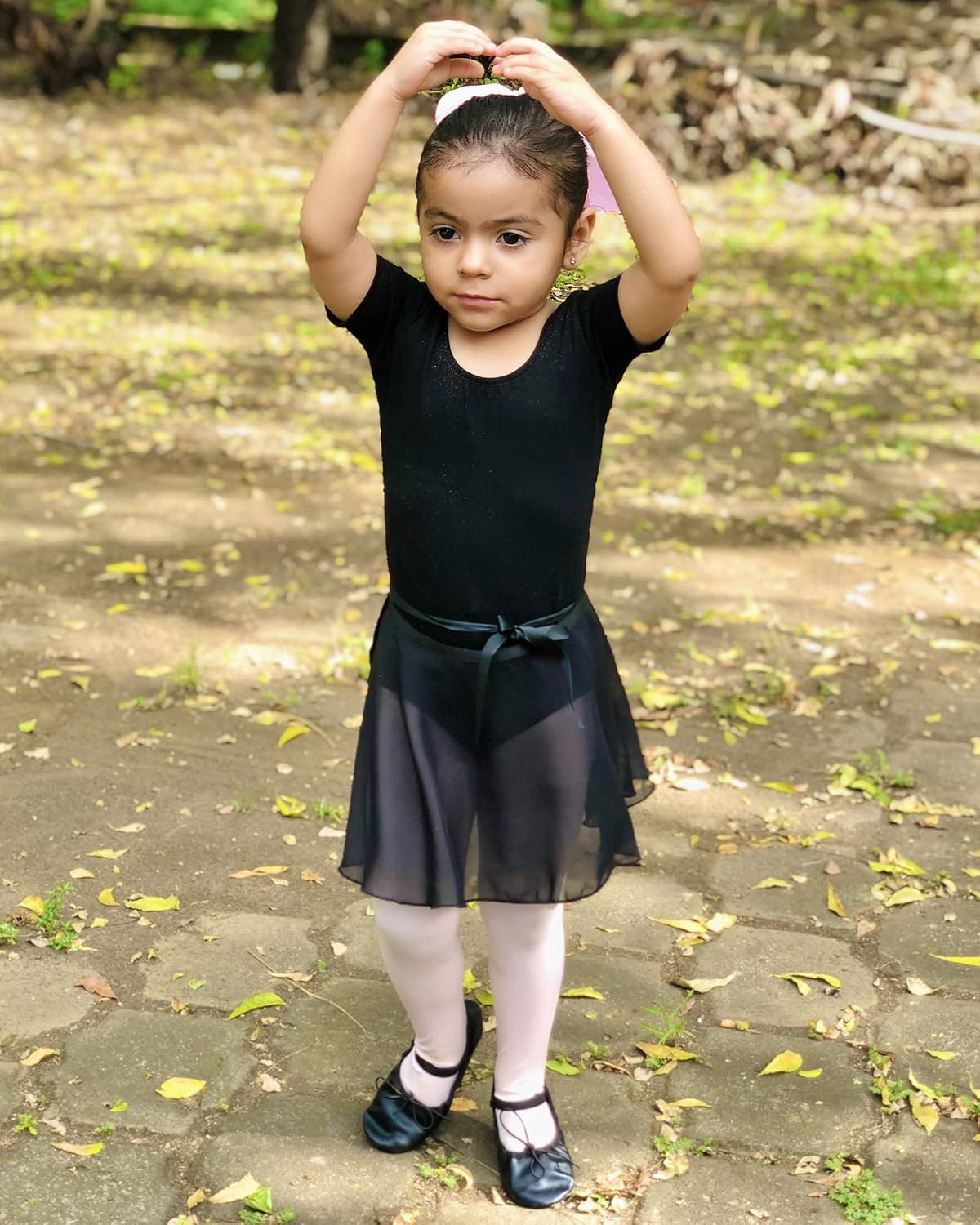 Stelle Ballet Leotards for Girls Toddler Dance Dress Outfit Combo with Skirt and Tights (Toddler/Little Kid/Big Kid)(1-black)