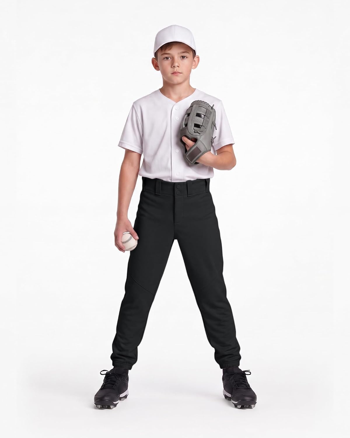Stelle Boys Baseball Pants Youth with Pockets Kids Tee Ball 6-16 Years(Black)