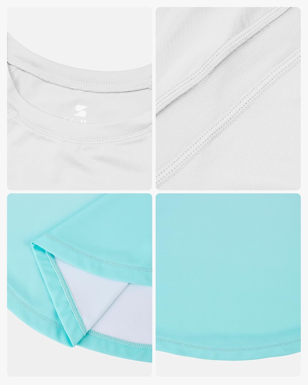 Stelle Athletic Shirts for Girls Short Sleeve Soccer Active Tshirts Kids(Aqua Blue-08)