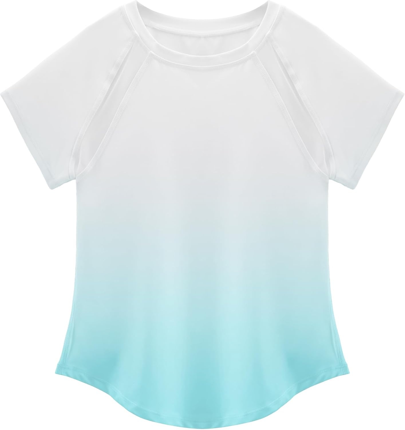 Stelle Athletic Shirts for Girls Short Sleeve Soccer Active Tshirts Kids(Aqua Blue-08)