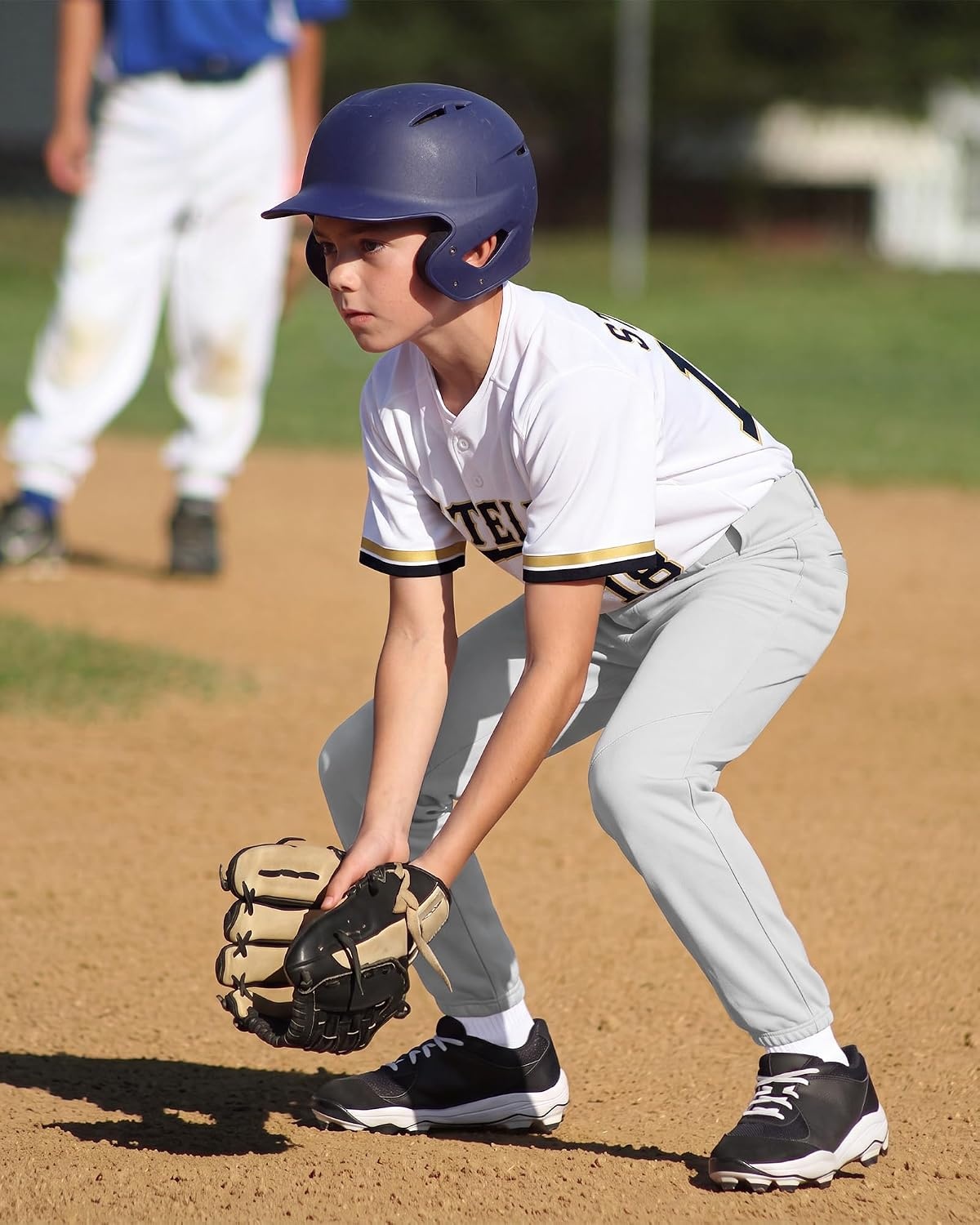 Stelle Boys Baseball Pants Youth with Pockets Kids Tee Ball(Light Grey)