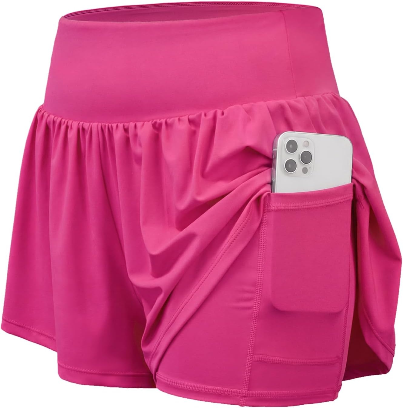 Stelle Women 2 in 1 Running Shorts Flowy Athletic Short with Liner Pockets(Dreamhouse)