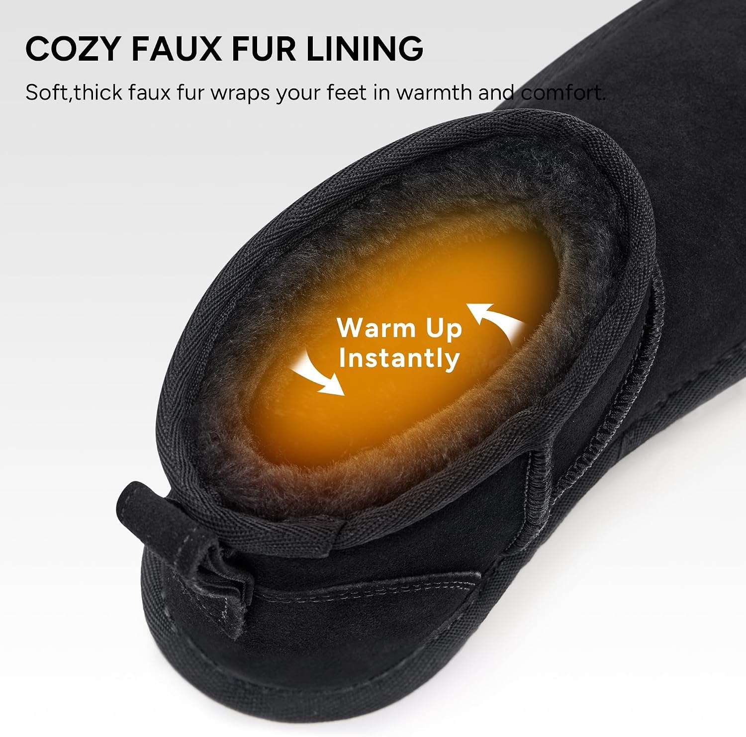 Stelle Winter Boots for Women Warm Ankle Snow Boots(Black)