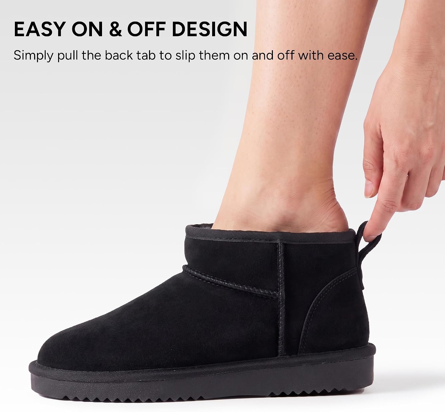 Stelle Winter Boots for Women Warm Ankle Snow Boots(Black)