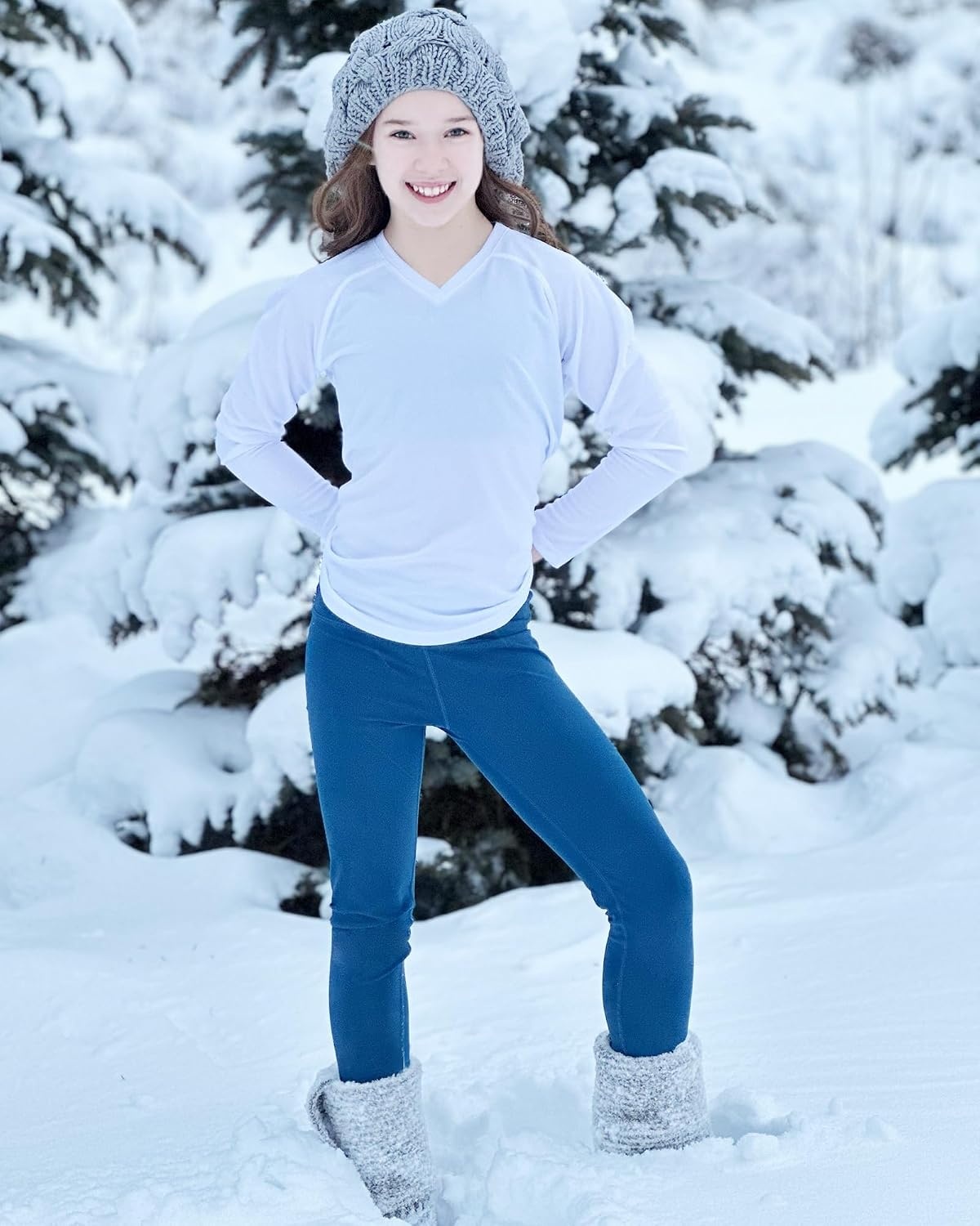 Stelle Girls Leggings with Hidden Pocket for Kids Dance Yoga Athletic Pants | High-rise waistband,Soft 4-way stretch,Moisture-wicking,Non see-through for dance,gymnastics,yoga,running and daily wear(Atlantic Blue)