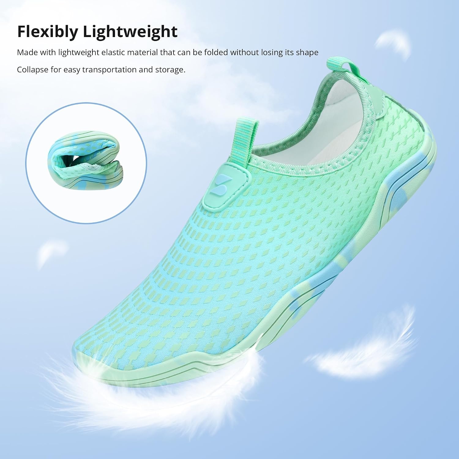 Stelle Water Shoes for Women Men Barefoot Quick Dry Aqua Socks for Swim Beach River Pool Surf Yoga Shower(Seafoam Pop)