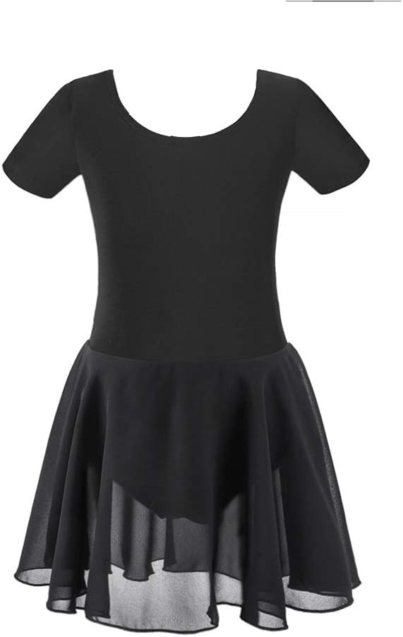 Stelle Ballet Leotards for Girls Toddler Ballet Outfit Dance Leotard Dress(Style 2-black (Bow Back))