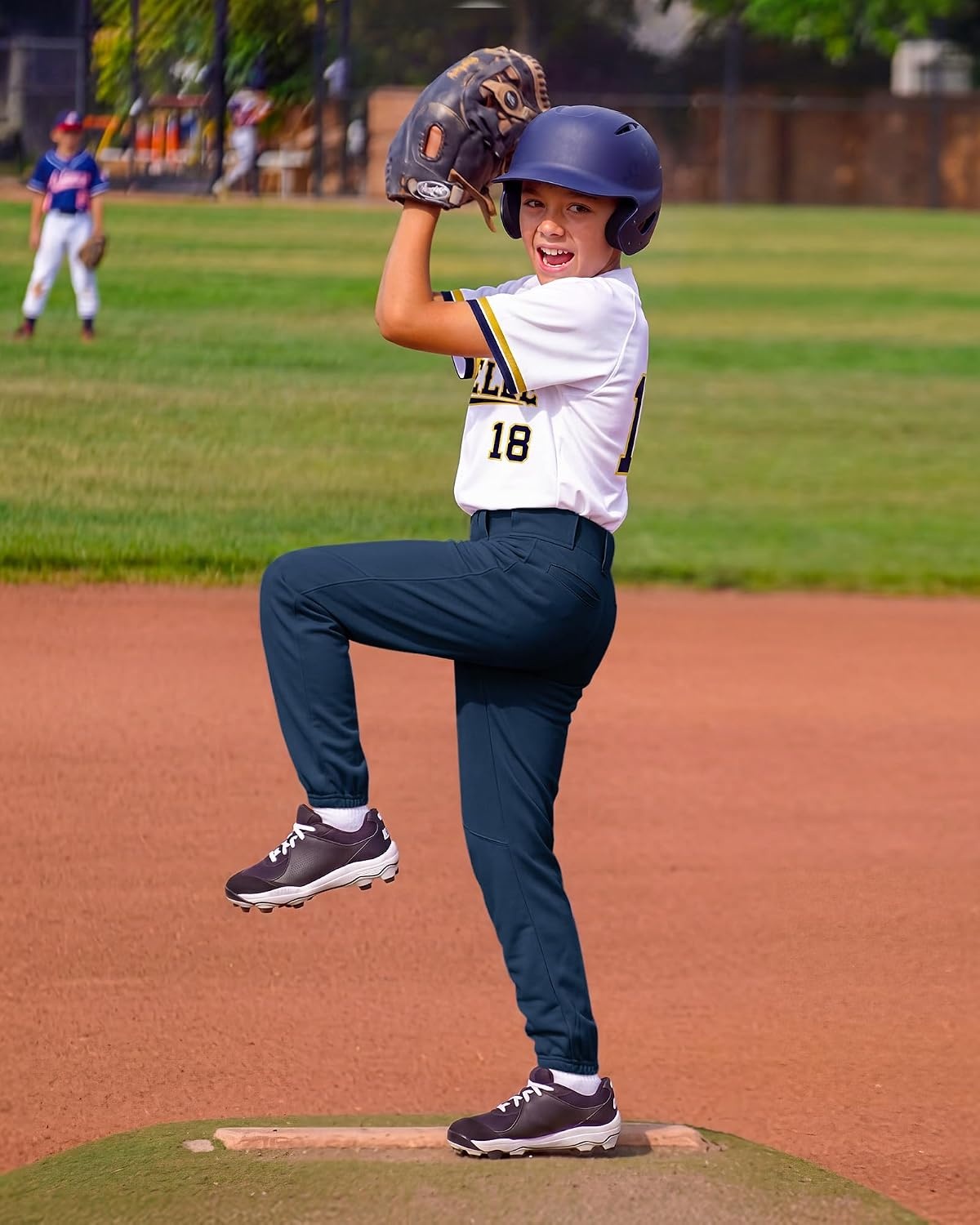 Stelle Boys Baseball Pants Youth with Pockets Kids Tee Ball 6-16 Years(Navy)