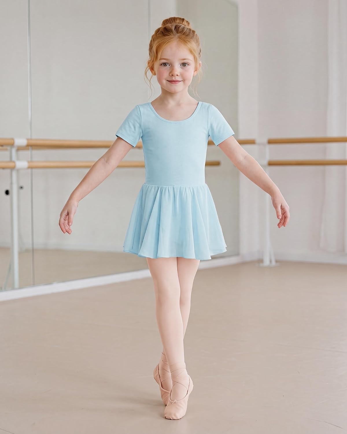Stelle Girls Criss-Cross Back Leotards Skirt with Tights for Ballet/Dance(Blue)