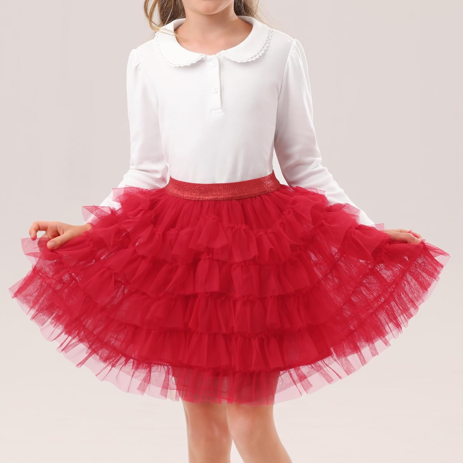 Stelle Toddler Girls Tutu Skirt Kids Layered Tulle Ballet Dance Skirt | Girls tutu skirt, Metallic Waist, 5 Layered Tutus, Soft Stretch Fabric, Princess Skirt, Daily, Dance, Costume, Performance(Red)