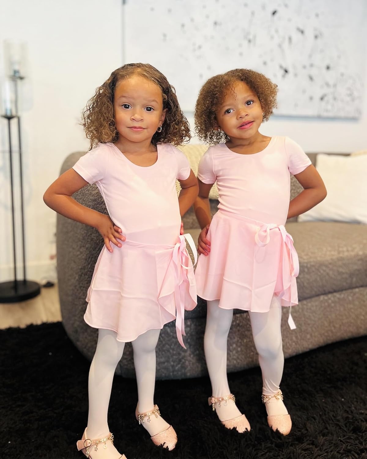 Stelle Ballet Leotards for Girls Toddler Dance Dress Outfit Combo with Skirt and Tights (Toddler/Little Kid/Big Kid)(1-ballet Pink)