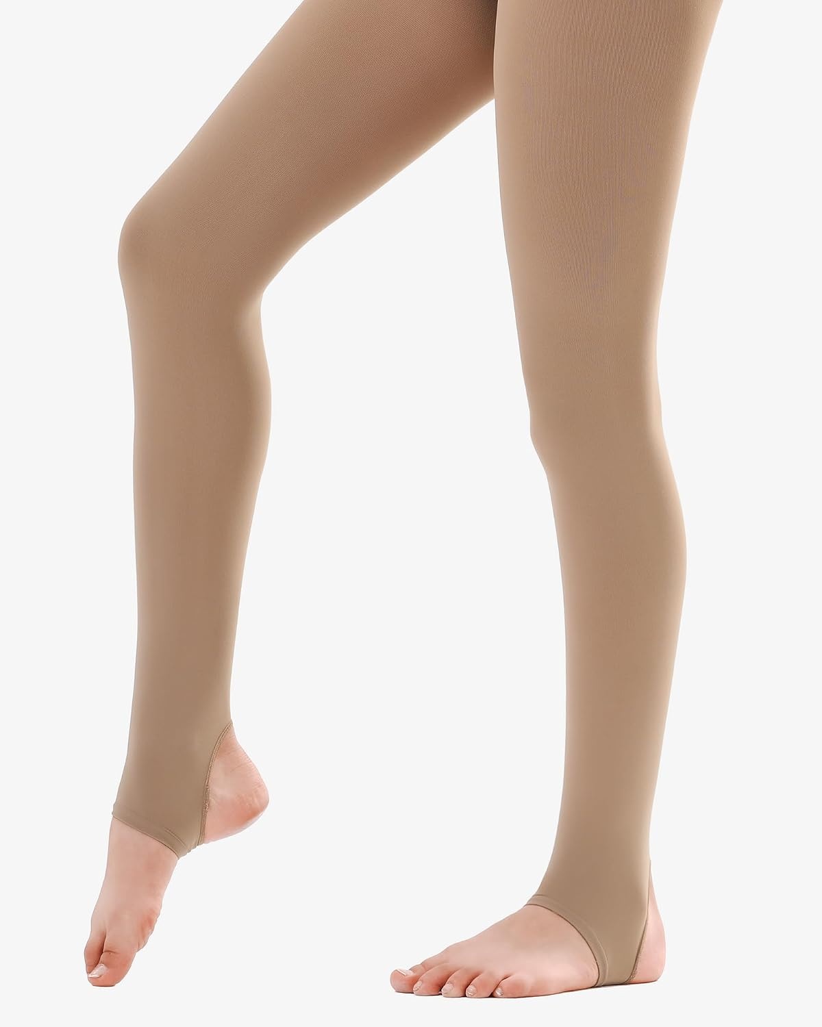 Stelle Girls Women Stirrup Tights Ultra Soft Dance Tights for Ballet, Gymnastics, School (Little Kid/Big Kid/Women)(Tan)